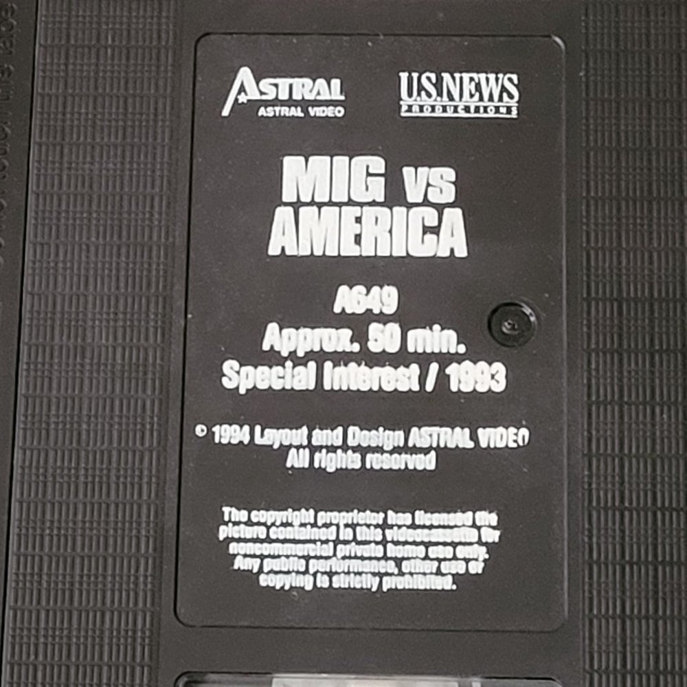 1994 V.H.S. COPY OF MIG VS. AMERICA AERIAL COMBAT!!! - Picture 3 of 5